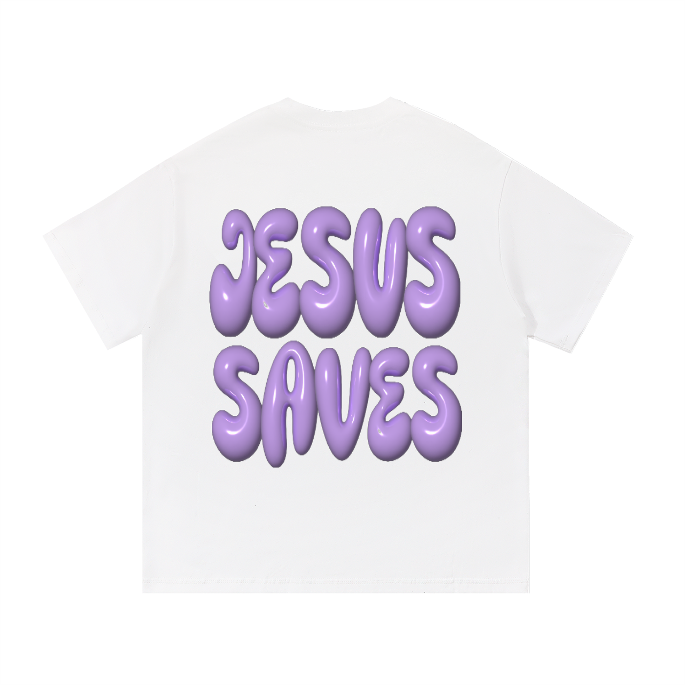 White Purple Bubble 'Jesus Saves'