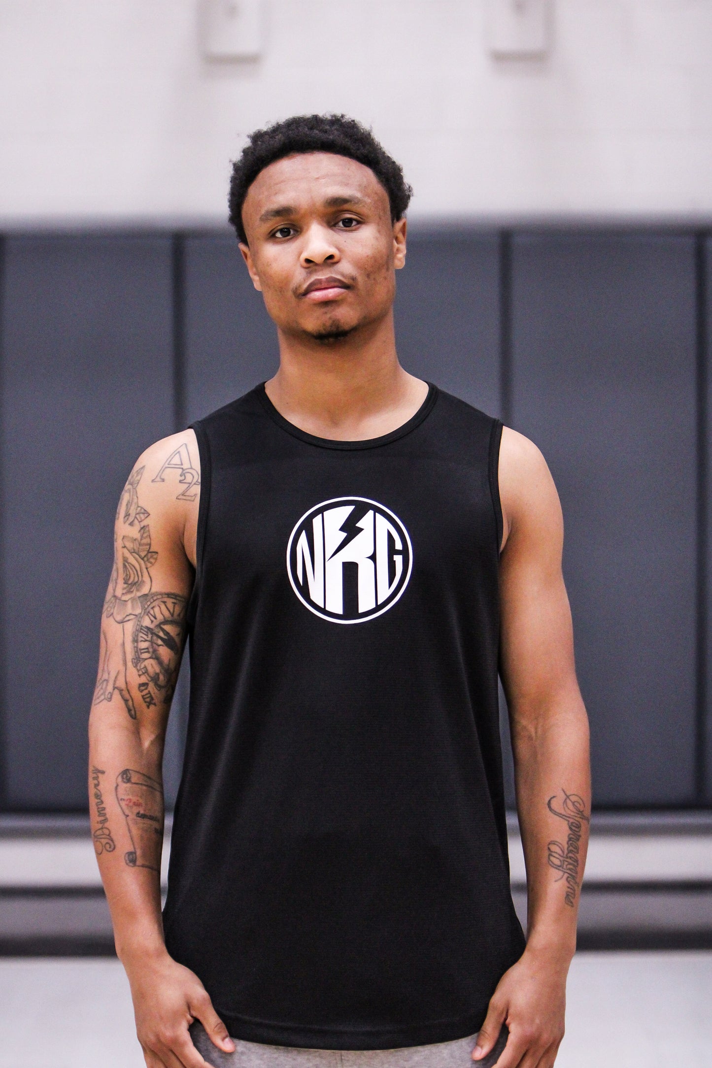 Black 'Logo' Tank Top